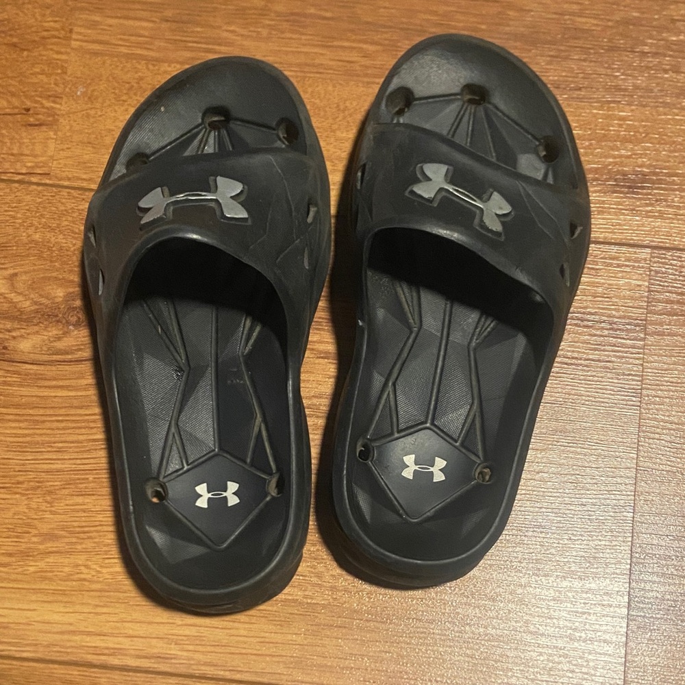 Under Armour Black Slide Sandals with Logo